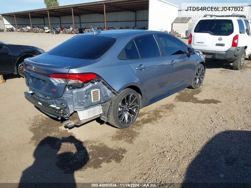 2020 Toyota Corolla Se VIN: JTDS4RCE6LJ047802 Lot: 40893534