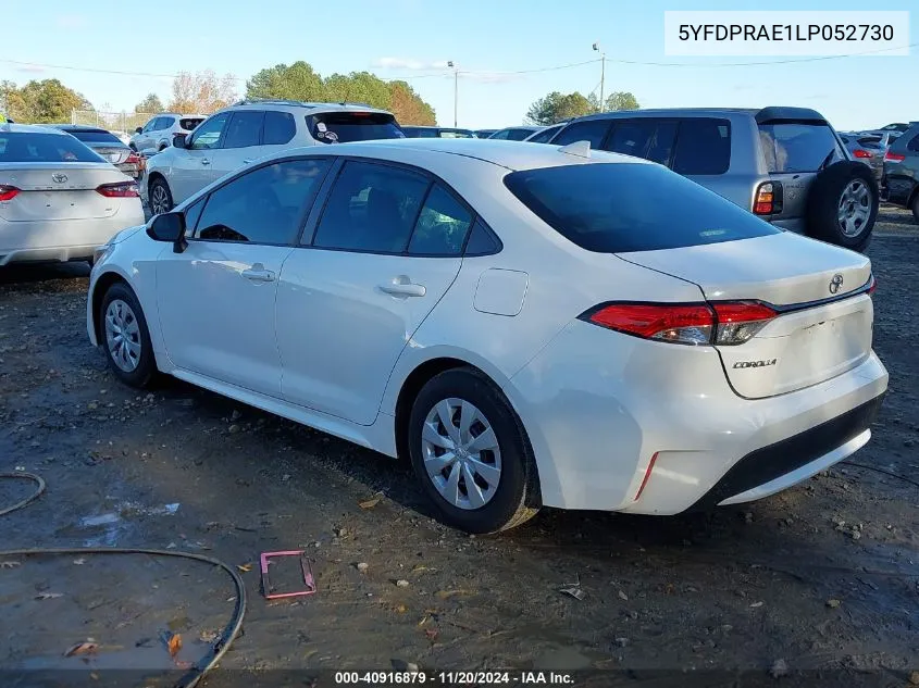 2020 Toyota Corolla L VIN: 5YFDPRAE1LP052730 Lot: 40916879