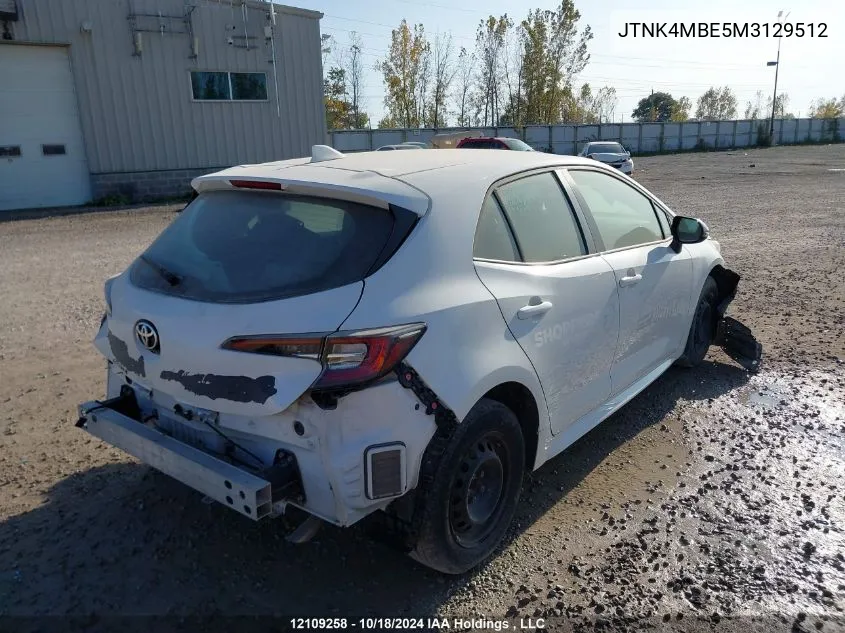 2021 Toyota Corolla Se VIN: JTNK4MBE5M3129512 Lot: 12109258