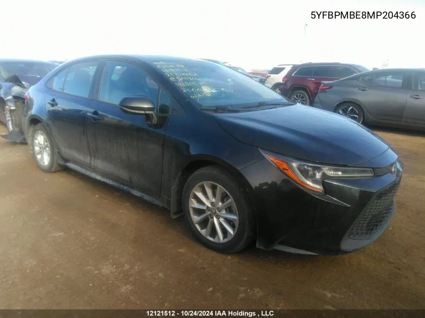 2021 Toyota Corolla Le VIN: 5YFBPMBE8MP204366 Lot: 12121512