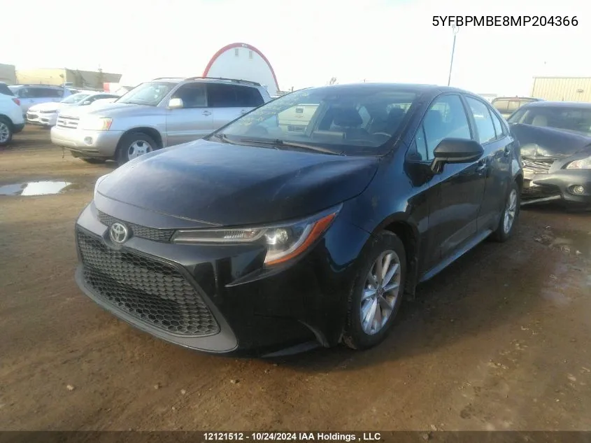 2021 Toyota Corolla Le VIN: 5YFBPMBE8MP204366 Lot: 12121512