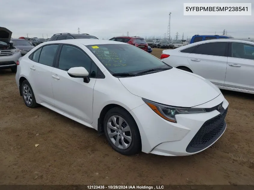 2021 Toyota Corolla Le VIN: 5YFBPMBE5MP238541 Lot: 12123435