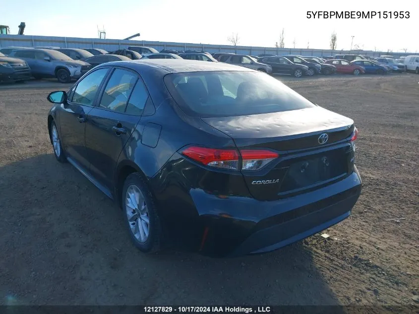 2021 Toyota Corolla Le VIN: 5YFBPMBE9MP151953 Lot: 12127829