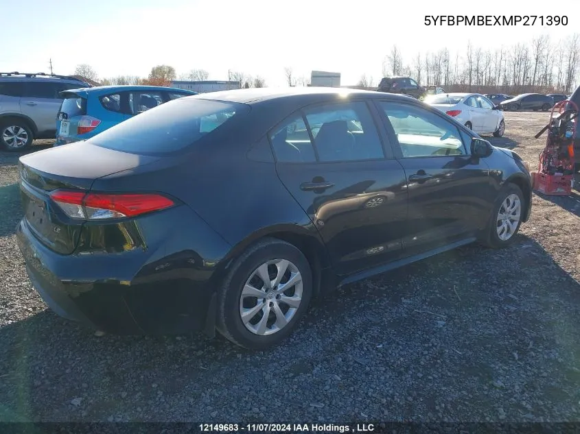 2021 Toyota Corolla Le VIN: 5YFBPMBEXMP271390 Lot: 12149683