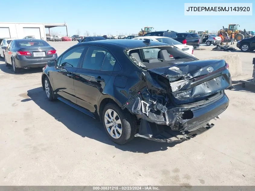 JTDEPMAE5MJ143920 2021 Toyota Corolla Le