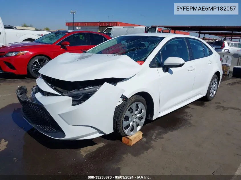 5YFEPMAE6MP182057 2021 Toyota Corolla Le