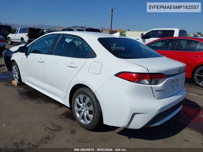 5YFEPMAE6MP182057 2021 Toyota Corolla Le