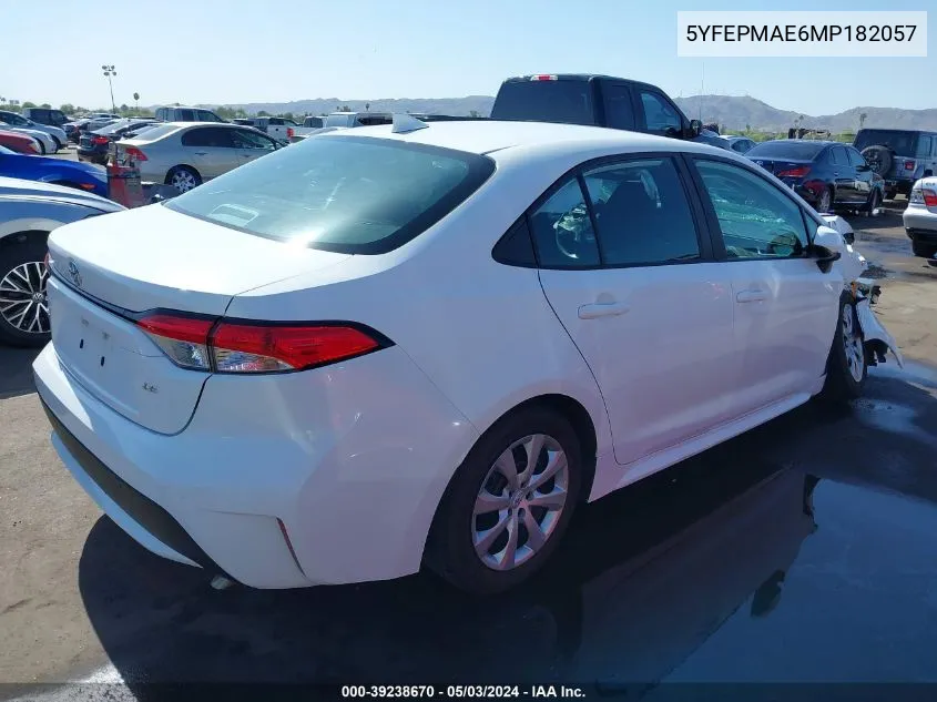 5YFEPMAE6MP182057 2021 Toyota Corolla Le