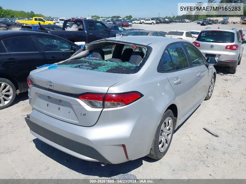 2021 Toyota Corolla Le VIN: 5YFEPMAE7MP165283 Lot: 39261685