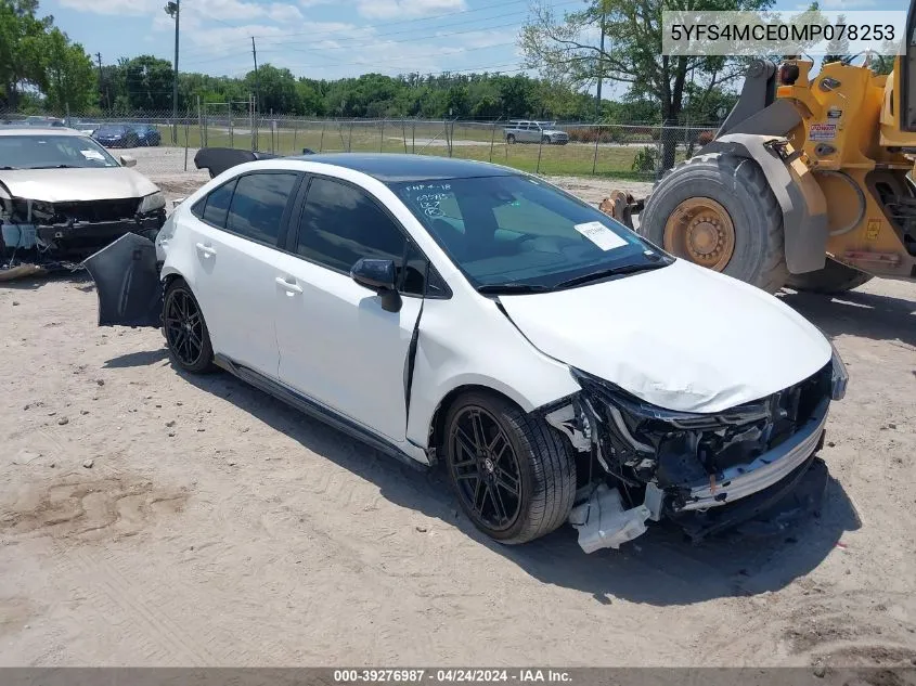 2021 Toyota Corolla Se Apex Edition VIN: 5YFS4MCE0MP078253 Lot: 39276987