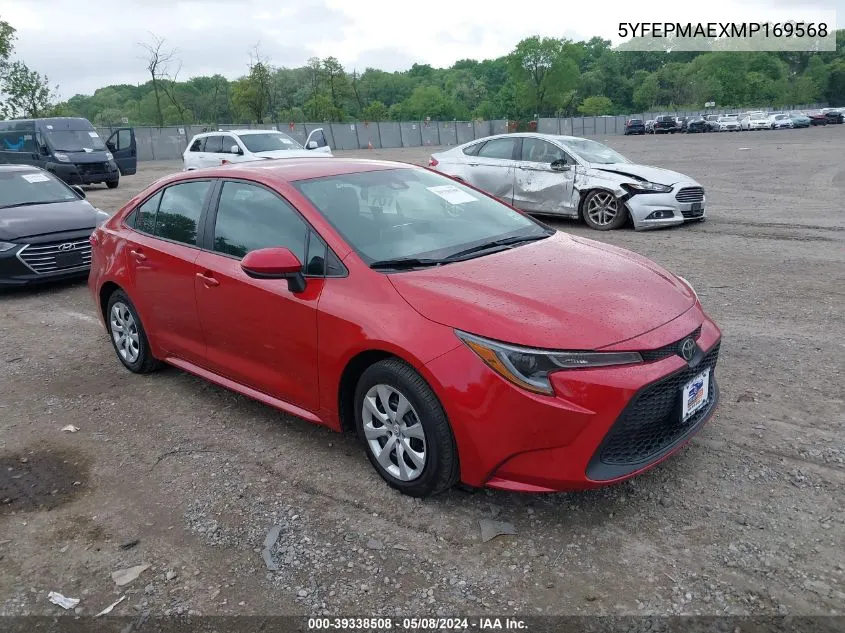 2021 Toyota Corolla Le VIN: 5YFEPMAEXMP169568 Lot: 39338508