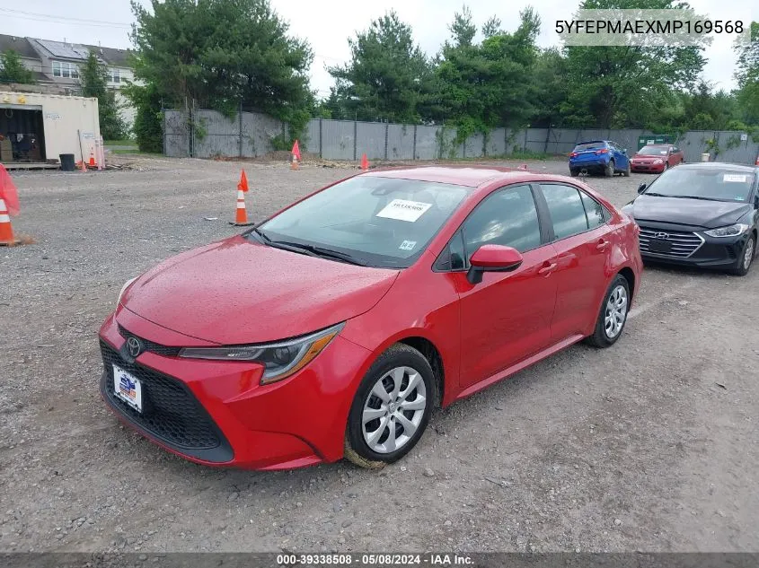 2021 Toyota Corolla Le VIN: 5YFEPMAEXMP169568 Lot: 39338508