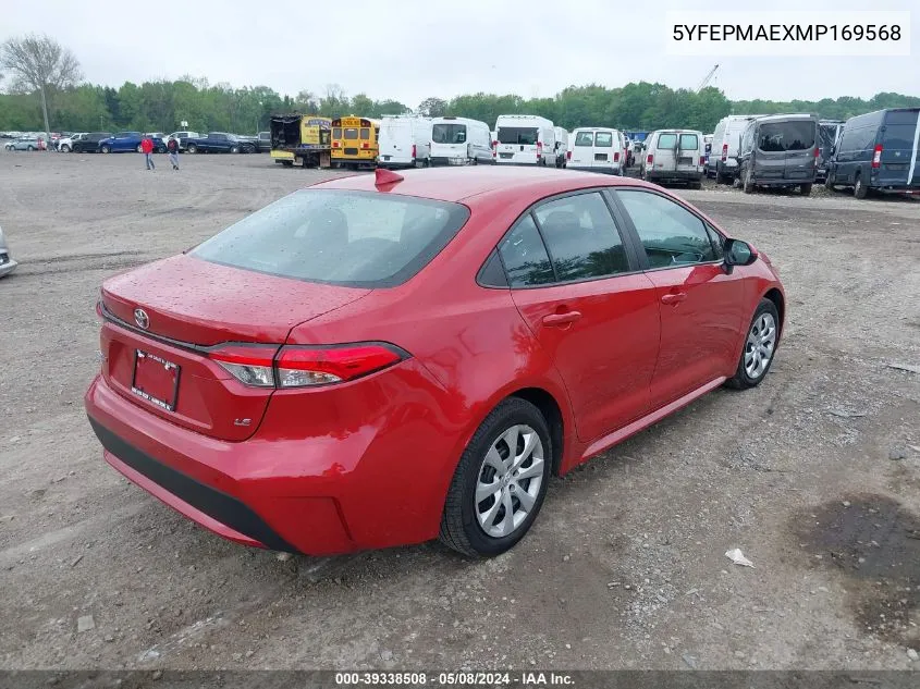 5YFEPMAEXMP169568 2021 Toyota Corolla Le