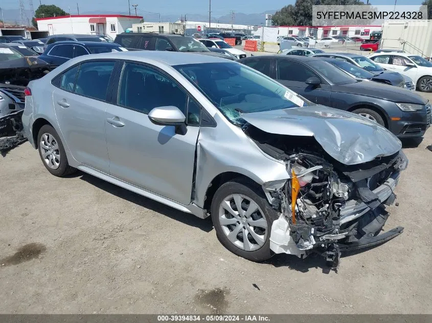 2021 Toyota Corolla Le VIN: 5YFEPMAE3MP224328 Lot: 39394834