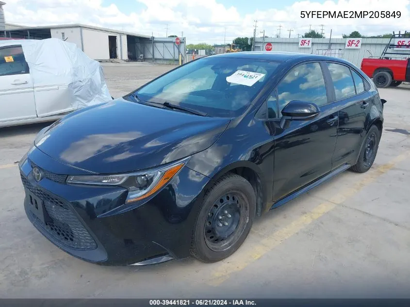 5YFEPMAE2MP205849 2021 Toyota Corolla Le