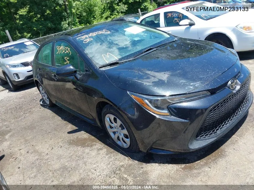 2021 Toyota Corolla Le VIN: 5YFEPMAE0MP233133 Lot: 39450325