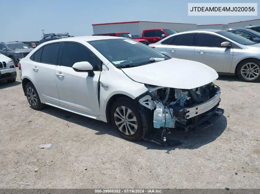 2021 Toyota Corolla Le VIN: JTDEAMDE4MJ020056 Lot: 39868352