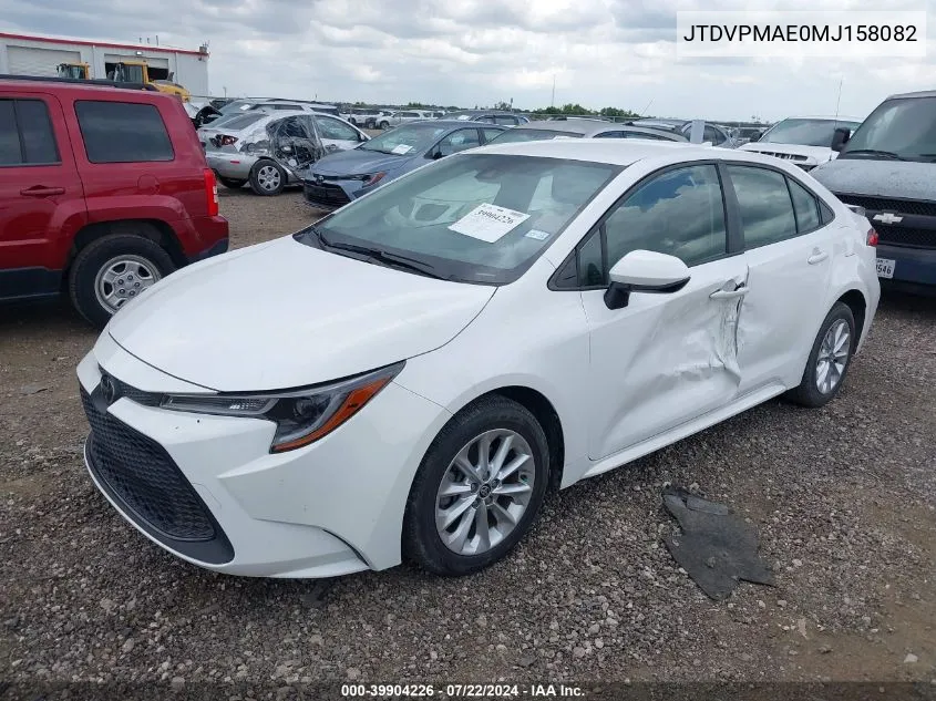 2021 Toyota Corolla Le VIN: JTDVPMAE0MJ158082 Lot: 39904226