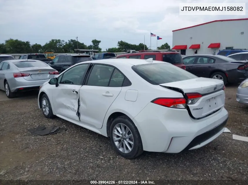 2021 Toyota Corolla Le VIN: JTDVPMAE0MJ158082 Lot: 39904226