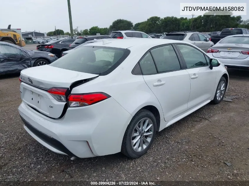 2021 Toyota Corolla Le VIN: JTDVPMAE0MJ158082 Lot: 39904226