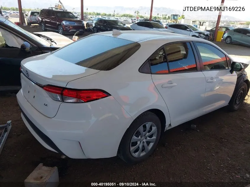 JTDEPMAE9MJ169226 2021 Toyota Corolla Le