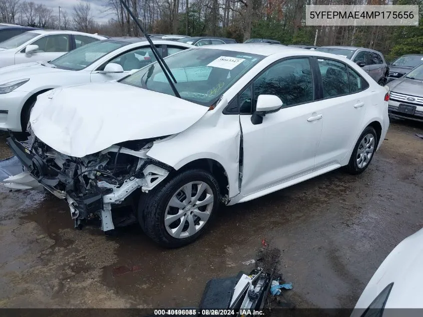 5YFEPMAE4MP175656 2021 Toyota Corolla Le