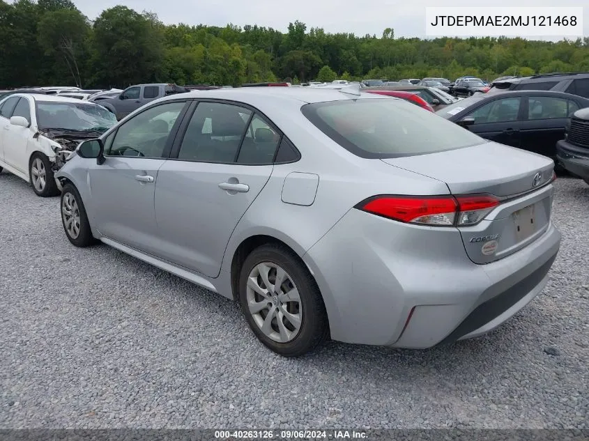 JTDEPMAE2MJ121468 2021 Toyota Corolla Le