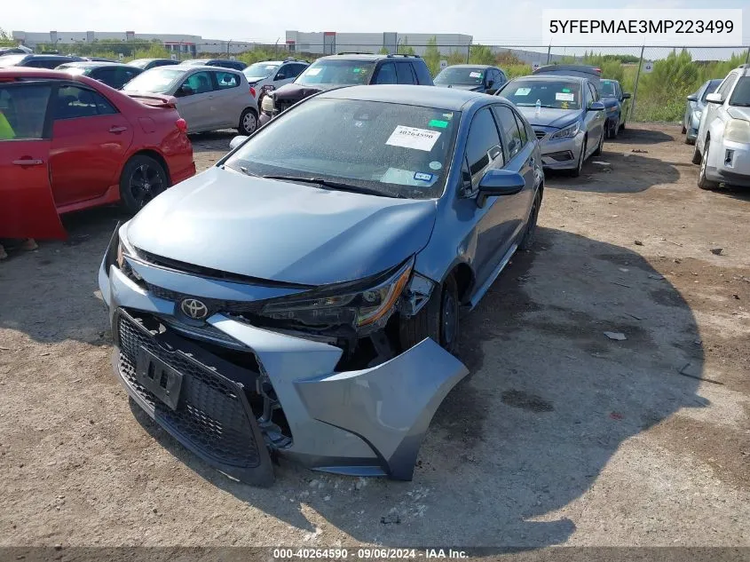 5YFEPMAE3MP223499 2021 Toyota Corolla Le