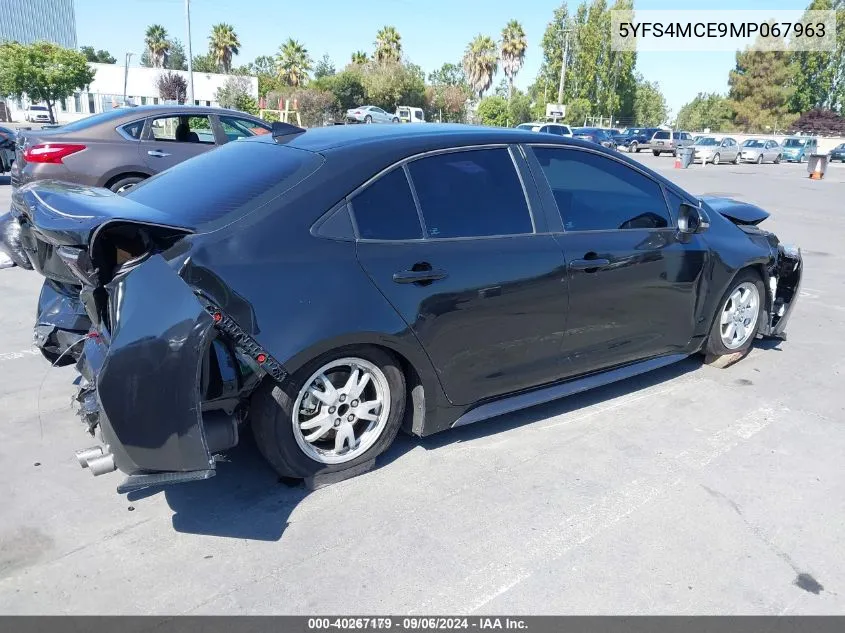 2021 Toyota Corolla Se VIN: 5YFS4MCE9MP067963 Lot: 40267179