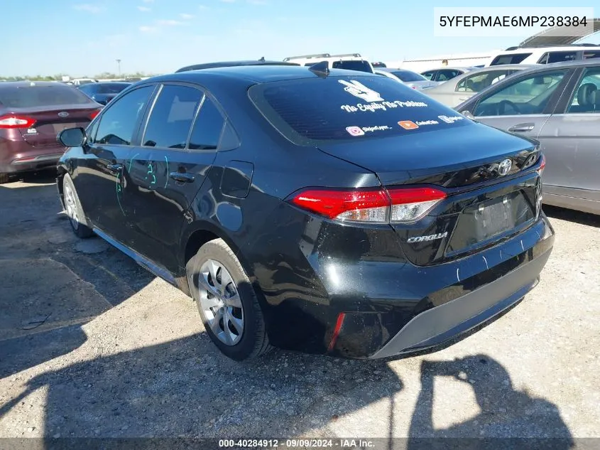 5YFEPMAE6MP238384 2021 Toyota Corolla Le