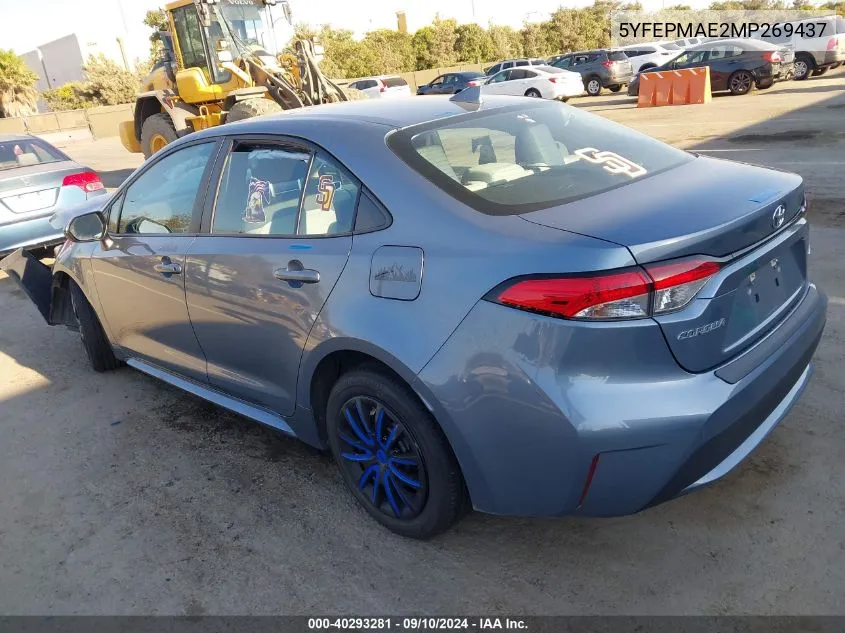 2021 Toyota Corolla Le VIN: 5YFEPMAE2MP269437 Lot: 40293281