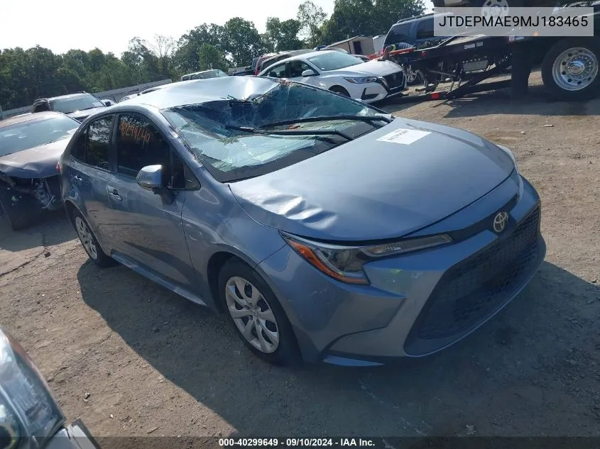 2021 Toyota Corolla Le VIN: JTDEPMAE9MJ183465 Lot: 40299649