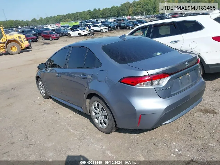 JTDEPMAE9MJ183465 2021 Toyota Corolla Le