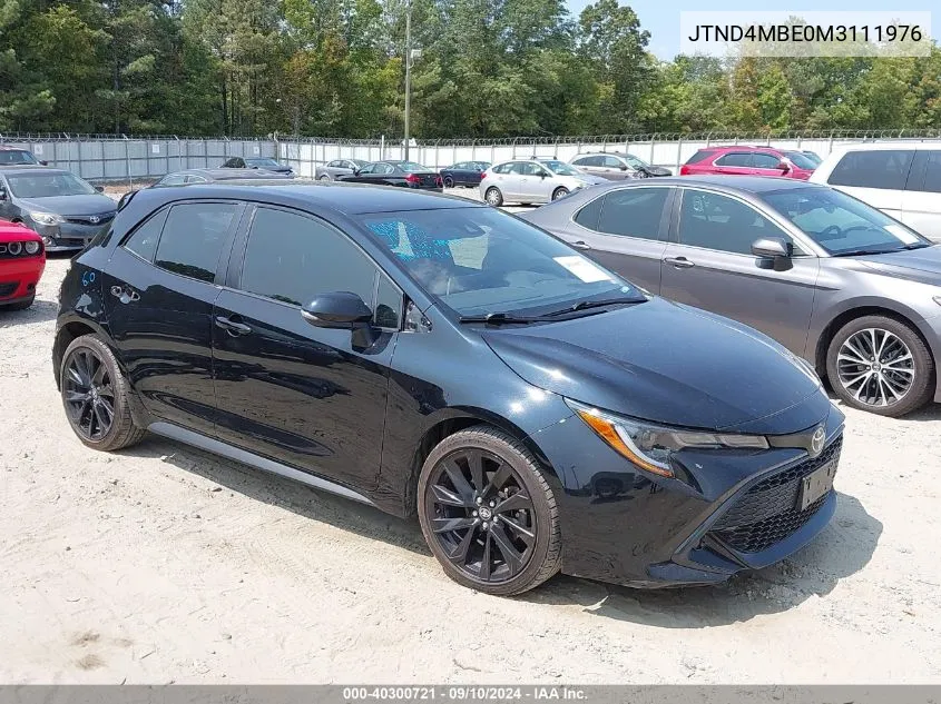 2021 Toyota Corolla Se Nightshade Edition VIN: JTND4MBE0M3111976 Lot: 40300721