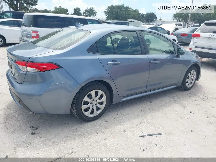 JTDEPMAE2MJ156852 2021 Toyota Corolla Le