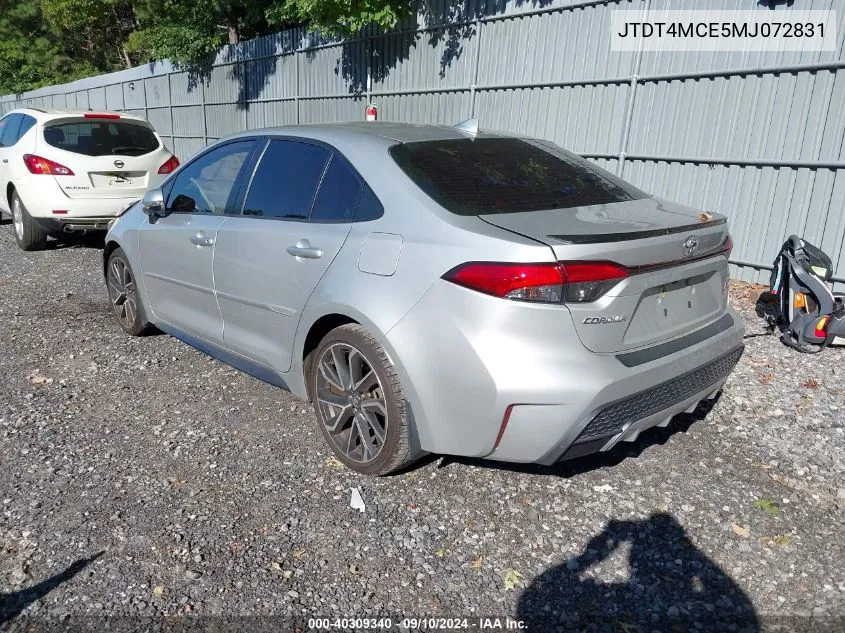 2021 Toyota Corolla Xse VIN: JTDT4MCE5MJ072831 Lot: 40309340