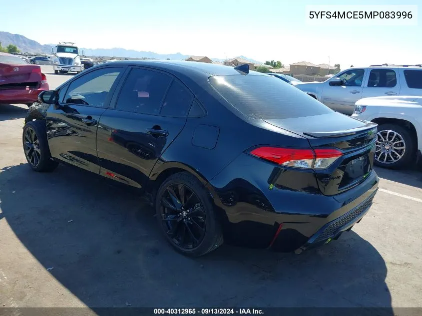 2021 Toyota Corolla Se Nightshade Edition VIN: 5YFS4MCE5MP083996 Lot: 40312965