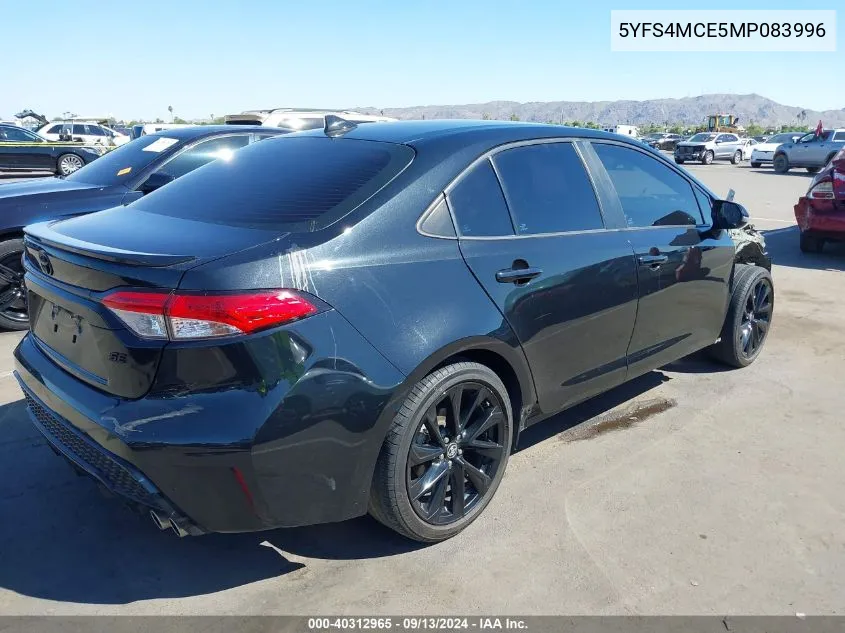 2021 Toyota Corolla Se Nightshade Edition VIN: 5YFS4MCE5MP083996 Lot: 40312965