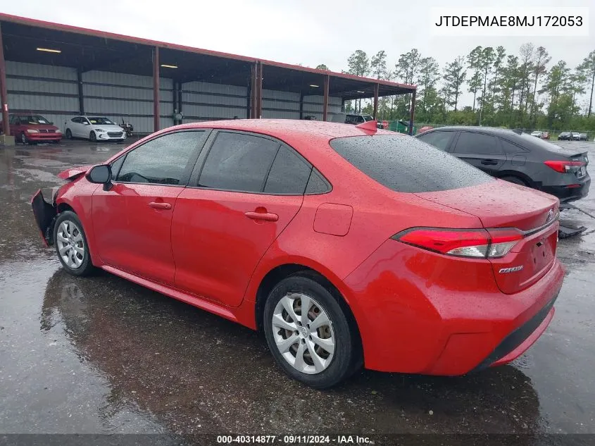 JTDEPMAE8MJ172053 2021 Toyota Corolla Le