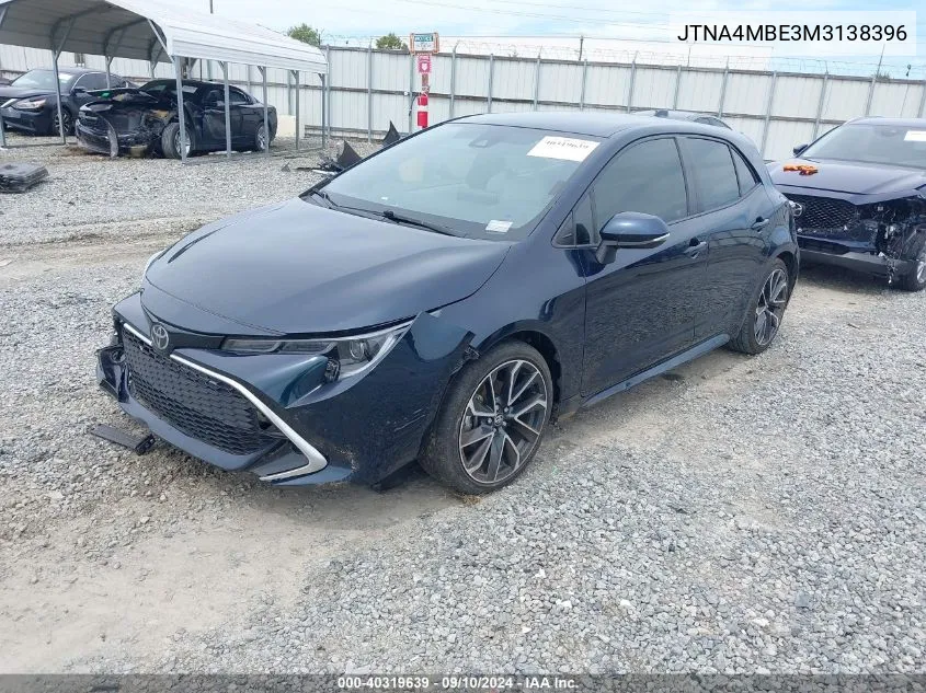 2021 Toyota Corolla Xse VIN: JTNA4MBE3M3138396 Lot: 40319639