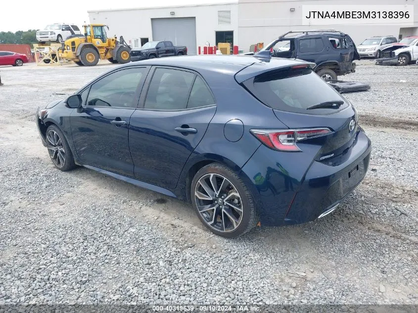 2021 Toyota Corolla Xse VIN: JTNA4MBE3M3138396 Lot: 40319639