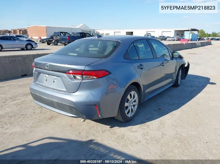 5YFEPMAE5MP218823 2021 Toyota Corolla Le