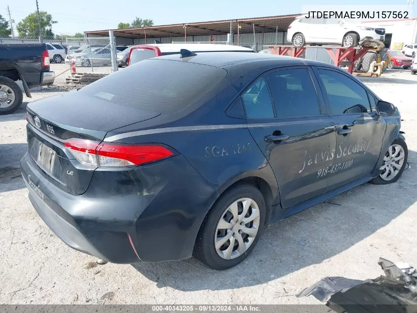 JTDEPMAE9MJ157562 2021 Toyota Corolla Le