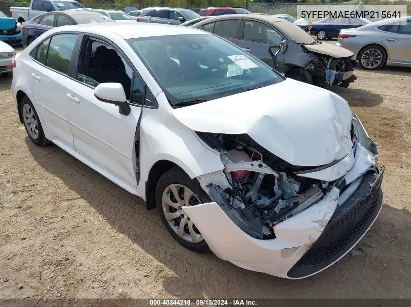 5YFEPMAE6MP215641 2021 Toyota Corolla Le