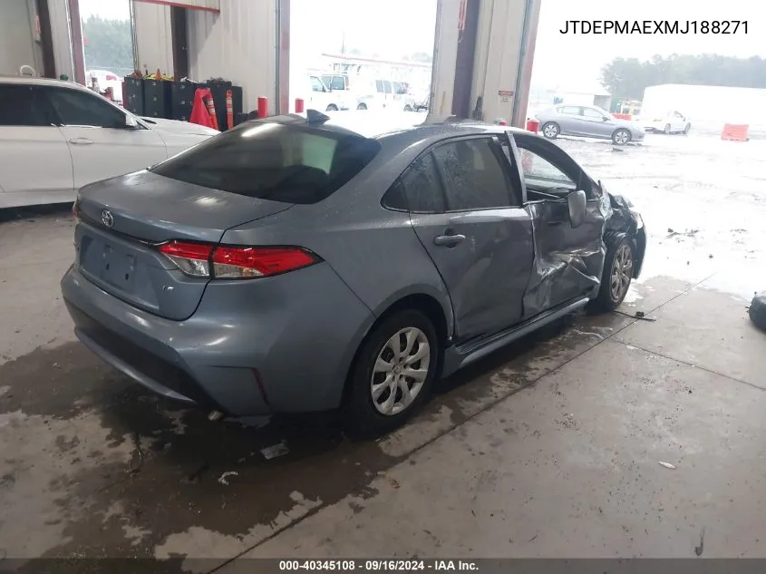 JTDEPMAEXMJ188271 2021 Toyota Corolla Le