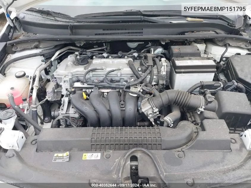 5YFEPMAE8MP151795 2021 Toyota Corolla Le