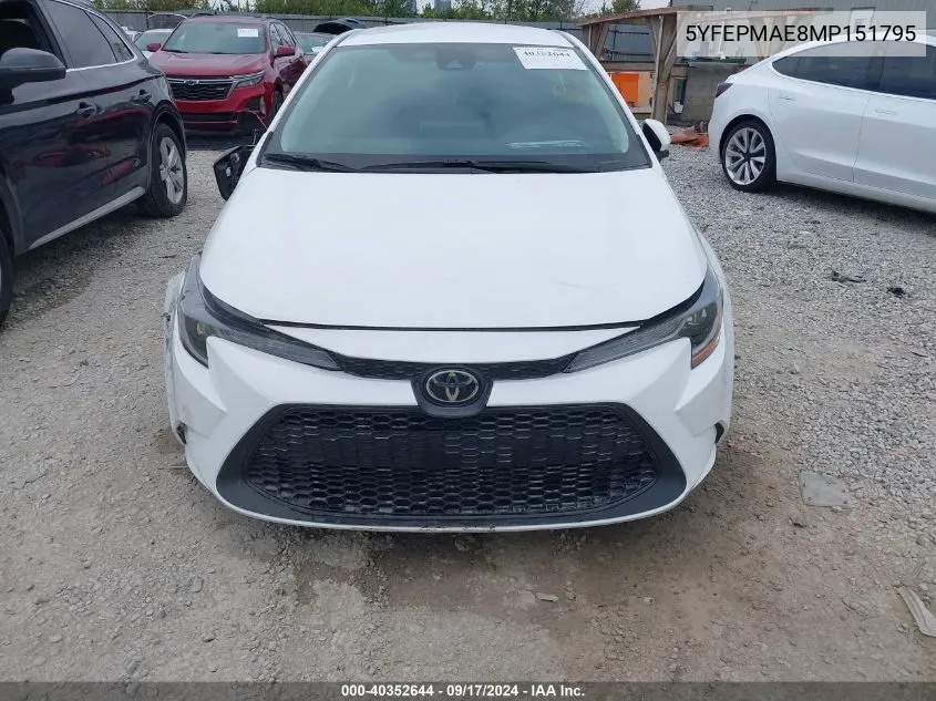 5YFEPMAE8MP151795 2021 Toyota Corolla Le