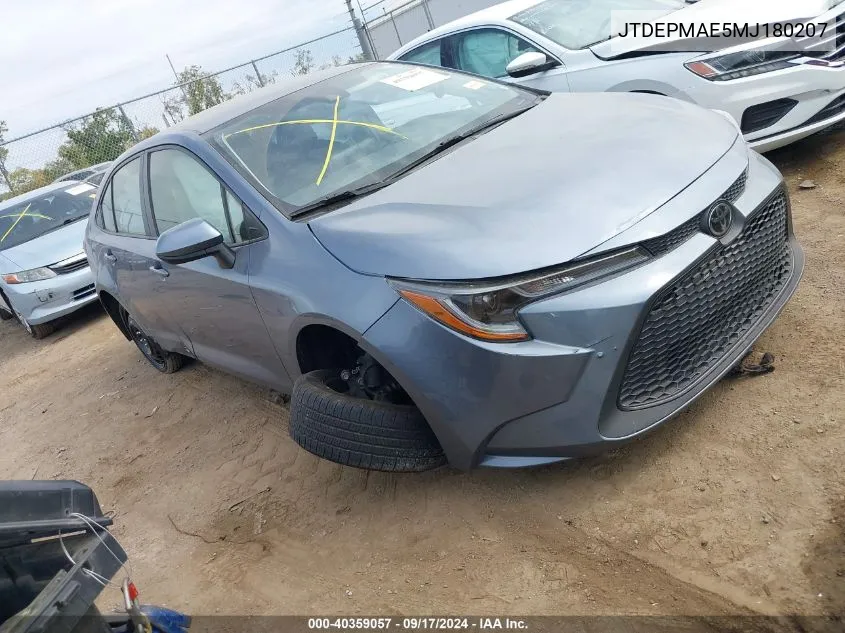 2021 Toyota Corolla Le VIN: JTDEPMAE5MJ180207 Lot: 40359057