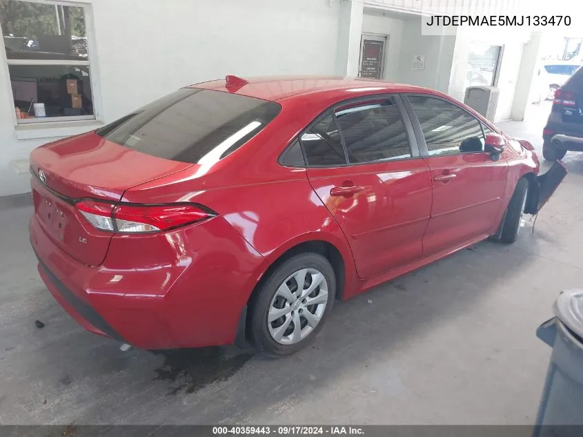 JTDEPMAE5MJ133470 2021 Toyota Corolla Le