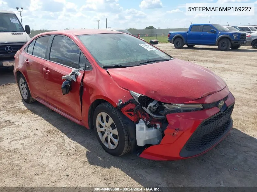 2021 Toyota Corolla Le VIN: 5YFEPMAE6MP169227 Lot: 40409388